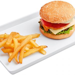 PLAT RECTANGULAIRE EN PORCELAINE BLANCHE 30 X19 CM