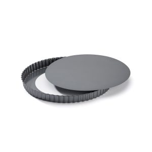 Moule à tarte rond à fond amovible, acier antiadhésif 32 cm De Buyer