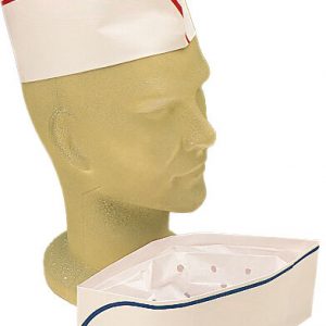 CALOTS EN PAPIER BLANC AVEC LISERÉ ROUGE X 10 UNITES