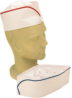 CALOTS EN PAPIER BLANC AVEC LISERÉ ROUGE X 10 UNITES