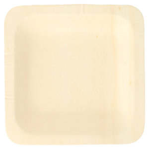 ASSIETTES CARRÉES 'WOOD' 11,5x11,5x1,5 CM NATUREL BOIS – Image 2