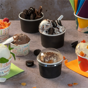 POTS À GLACES 120 ML NOIR CARTON X 50 UNITES