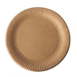Assiettes, carton "pure" rond Ø 23 cm marron x 100 unités – Image 2