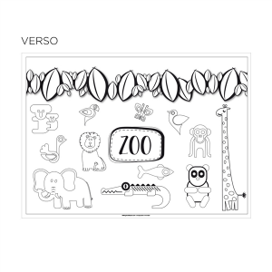 Sets de table coloriage ZOO x 250 unités. – Image 2