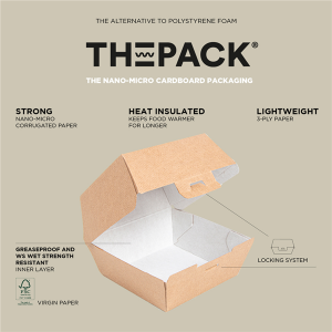 BOÎTES HAMBURGER 'THEPACK' NATUREL CARTON ONDULÉ NANO-MICRO x 50 unités – Image 4