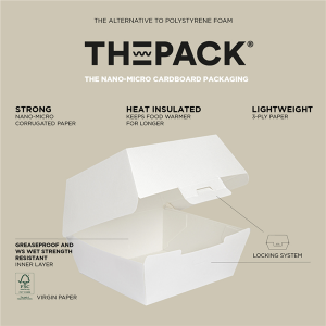 BOÎTES HAMBURGER 'THEPACK'  BLANC CARTON ONDULÉ NANO-MICRO X 50 UNITES – Image 4
