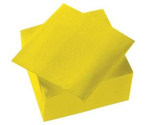 Serviette micro gaufré 25x25cm jaune x50