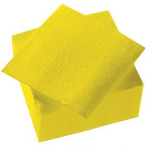 Serviette micro gaufré 25x25cm jaune x50