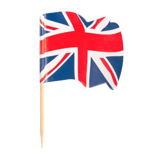 PETITS DRAPEAUX "U.K"  ASSORTI BOIS x144 UNITÉS