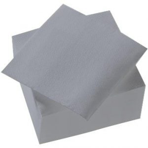 Serviette cocktail en papier - Gris x 50 unités