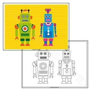 Sets de table coloriage robot x 250 unités.