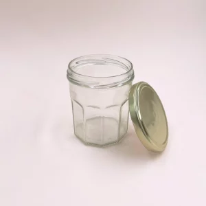 Verre type pot à confiture avec couvercle