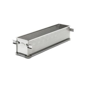 Moule rectangulaire dépliable à charnières inox perforé De Buyer
