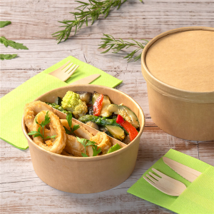 POTS SALADIERS 750 ML - Ø 15/12,8x6 CM NATUREL KRAFT X 50 UNITES