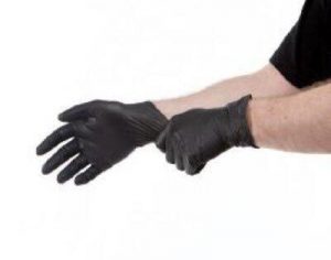 GANT NITRILE NOIR NON POUDRÉ TAILLE S 6/7  BOÎTE X100