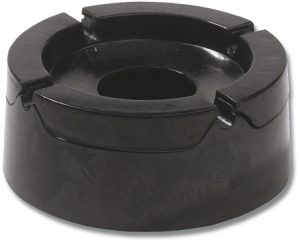 CENDRIER ANTI-VENT 4 ENCOCHES NOIR ø 10,5 CM