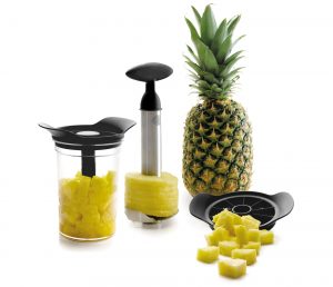 Set de coupe et d'épluchage d'ananas avec base