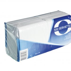 Serviette Ouate 1 PLI 30 x 30 Blanche Carton de 5000