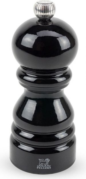 Moulin à sel manuel en bois, u'Select, laqué noir, 12 cm