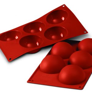 Moule Silicone 5 Demi sphères 8 cm x H 4 cm Silikomart