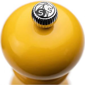 Moulin à sel manuel u'Select en bois laqué, jaune safran, 18 cm