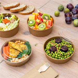 POTS SALADIERS 1000 ML  Ø15 NATUREL KRAFT x 50 unités