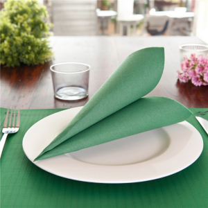 Serviettes ecolabel  'double point '  39x39 cm vert jaguar