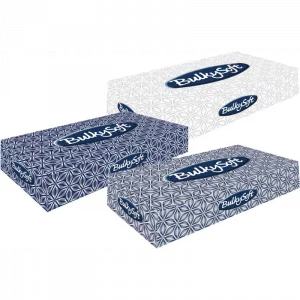 Mouchoirs blancs 2 plis  BULKYSOFT Ecolabel  boite de 100
