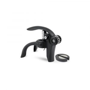 Tire-bouchon à levier noir avec coupe-capsule 14 cm