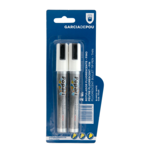 2 feutres fluorescents fins Ø 1,5x14 CM BLANC