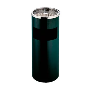 Poubelle/cendrier 12L cylindrique noir acier