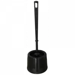Ensemble noir balayette w.c avec socle