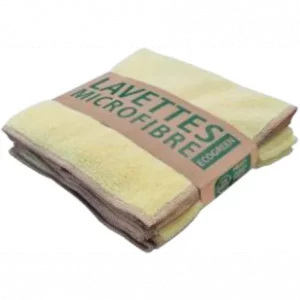Lavette microfibre recyclée jaune 38x38