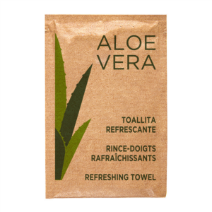 Rince-doigts rafraîchissants Aloe vera 6x8cm blanc cellulose
